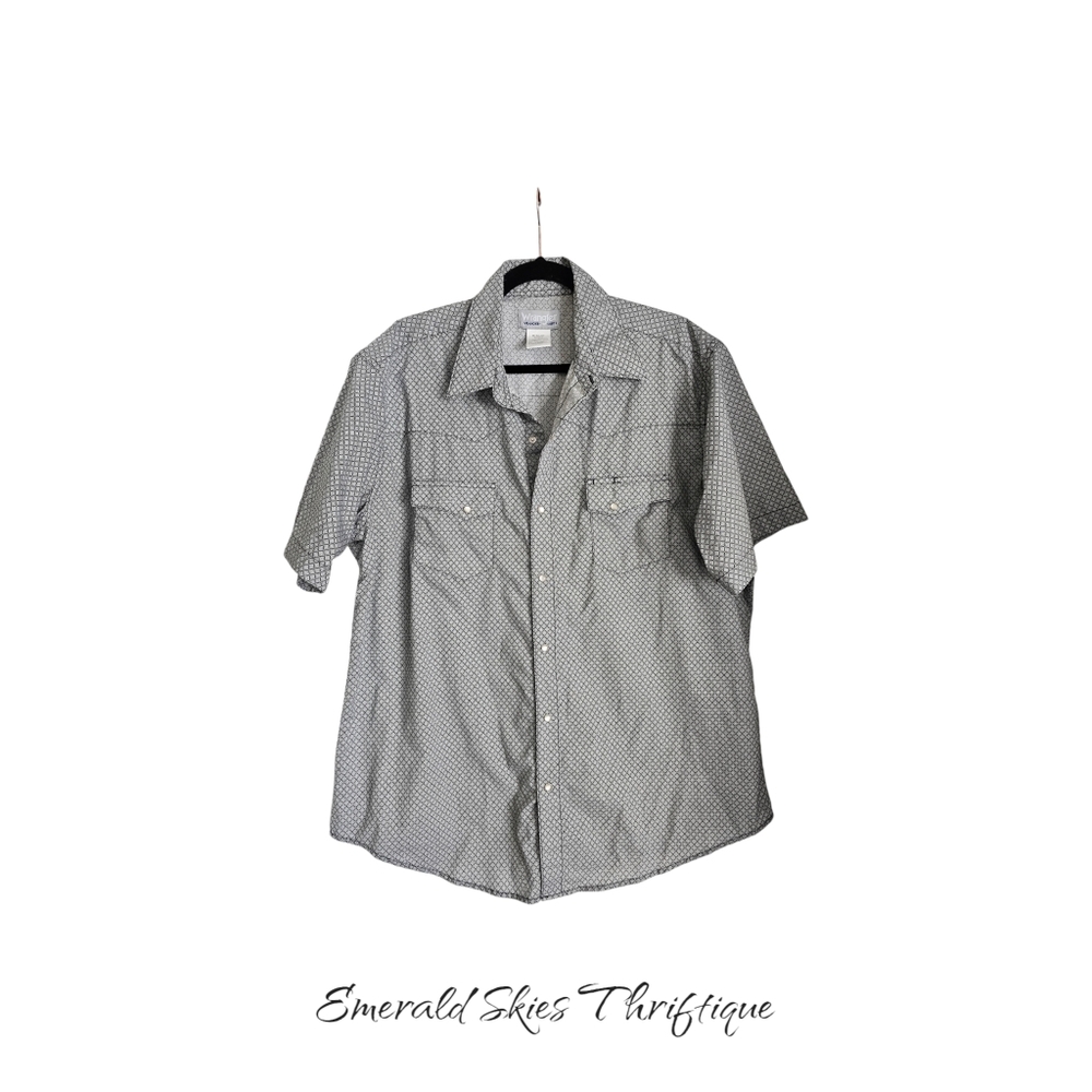 wrangler wrancher pearl snap button down